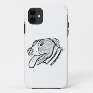 Capa Para iPhone 11 pitbull desenho à mão foto cachorro amante de anim