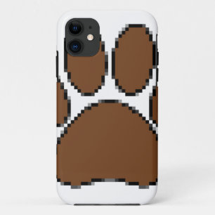 Capa Para iPhone 11 Pixel Dog Paw Print