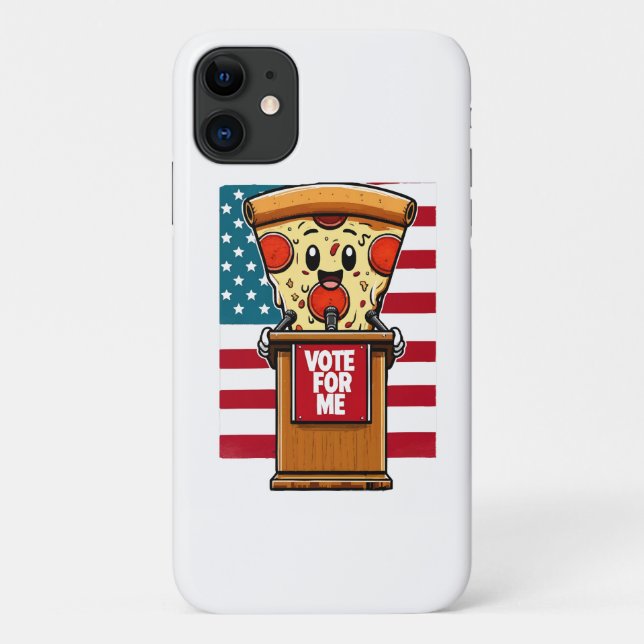 Capa Para iPhone 11 pizza patriótica vote em mim (Verso)