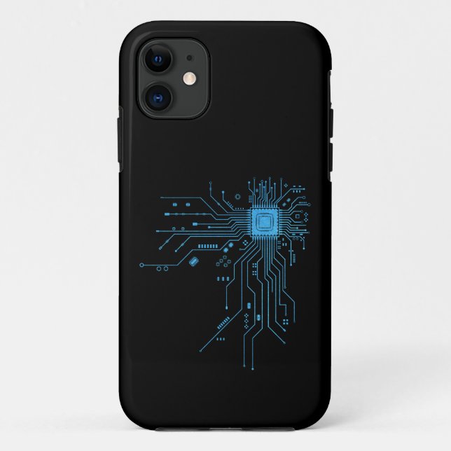 Capa Para iPhone 11 Placa de Circuito Engraçada Computador Eletrônica (Verso)