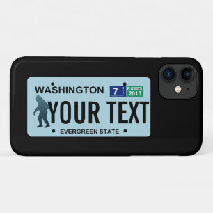 Capa Para iPhone 11 Placa de Licença de Washington Sasquatch