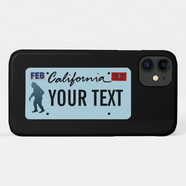 Capa Para iPhone 11 Placa de Licença Sasquatch da Califórnia (Verso (horizontal))