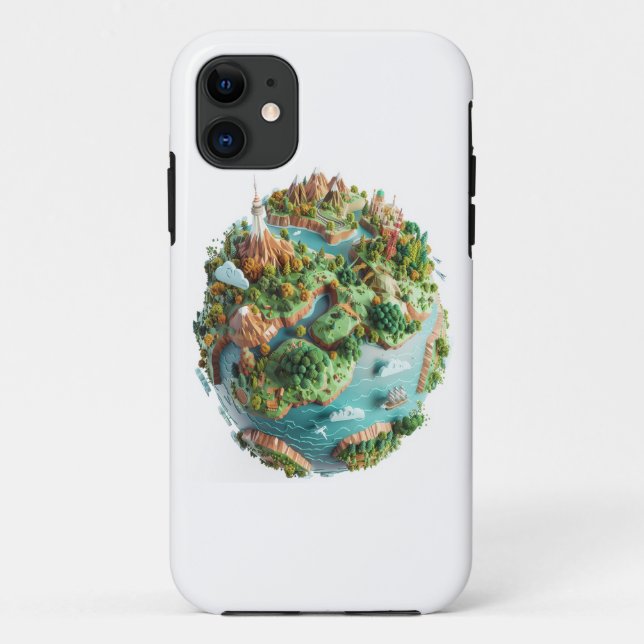 Capa Para iPhone 11 Planeta de Cartoon (Verso)