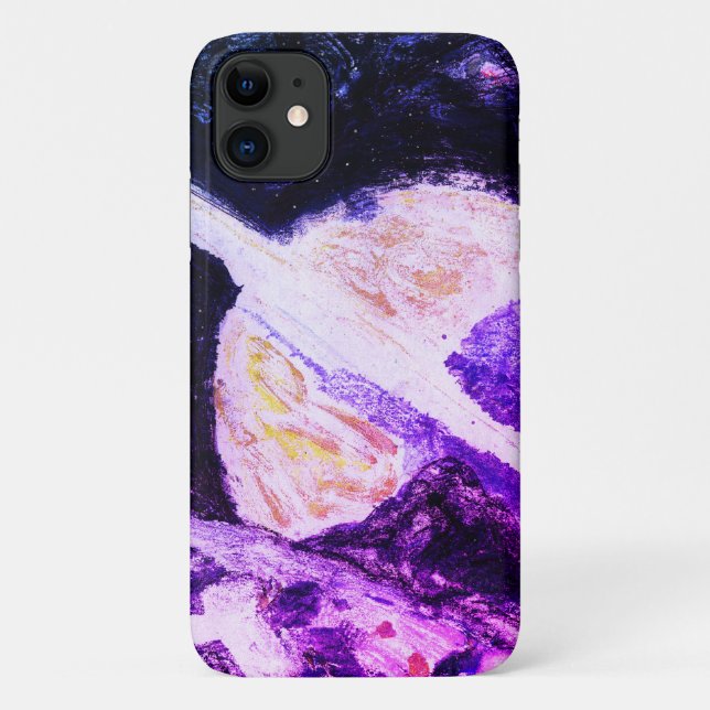 Capa Para iPhone 11 Planeta Espacial Puro da Ascensão Saturno (Verso)