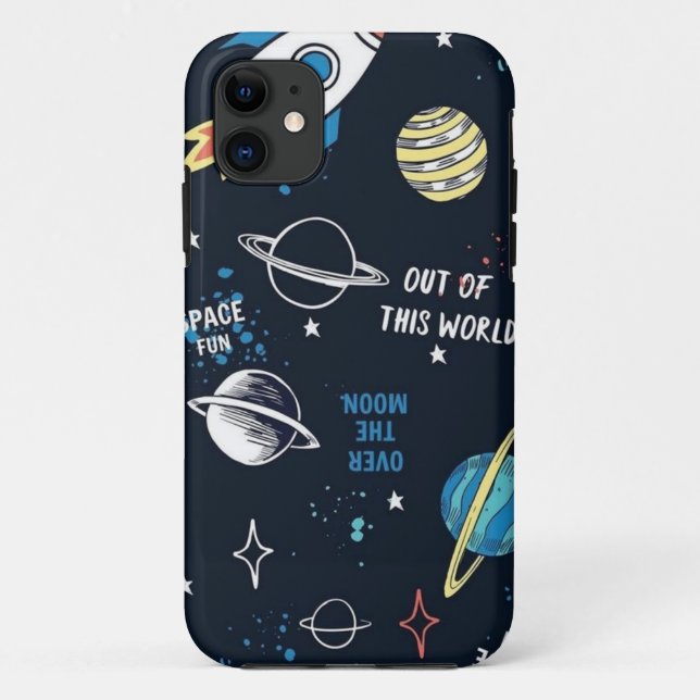Capa Para iPhone 11 Planetas da Galáxia Espacial do Astronauta do Espa (Verso)