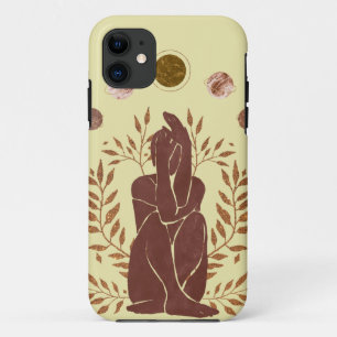 Capa Para iPhone 11 Planetas desbotados plantas pensando folhas lua