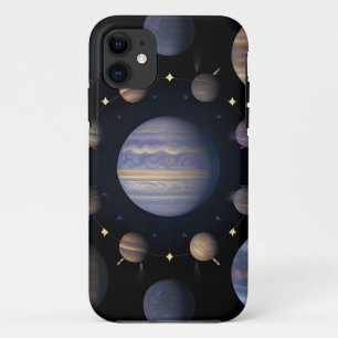 Capa Para iPhone 11 Planetas do sistema solar dispostos no espaço