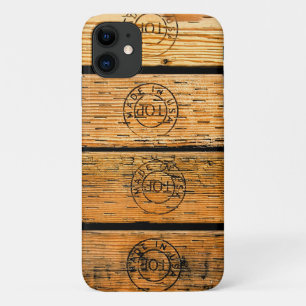 Capa Para iPhone 11 Planks de madeira empilhados com "Made in USA"