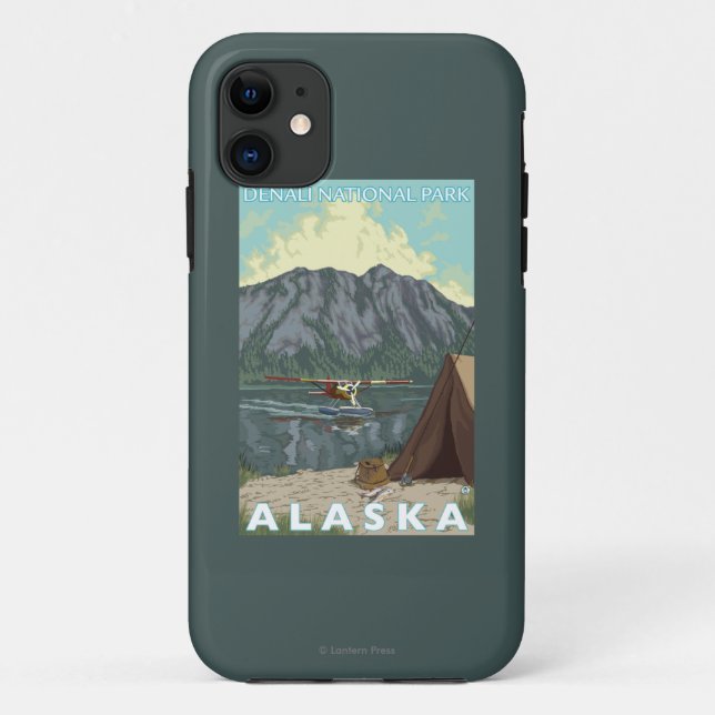 Capa Para iPhone 11 Plano de Bush & pesca - parque nacional de Denali, (Verso)
