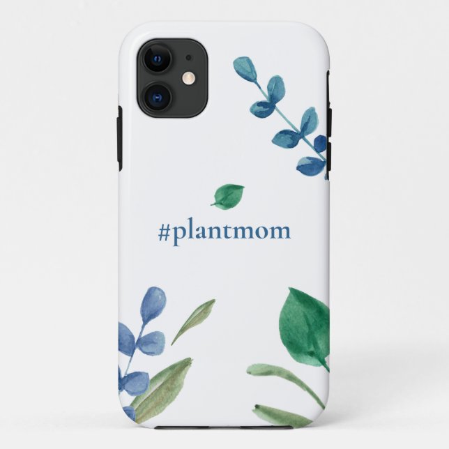Capa Para iPhone 11 Planta mãe aquarela folhas folhagem verde (Verso)