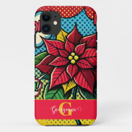 Capa Para iPhone 11 Poinsettia de Pop de Arte de Cartões Retro Persona