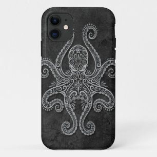 Capa Para iPhone 11 Polvo de pedra escuro intrincado