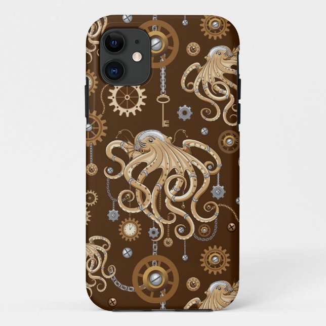 Capa Para iPhone 11 Polvo Steampunk Retro Fantasia Mecânica (Verso)