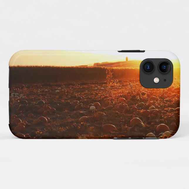 Capa Para iPhone 11 Pomar de Abóbora Pôr do Sol Amarelo  (Verso (horizontal))