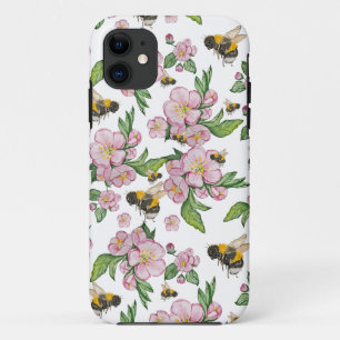 Capa Para iPhone 11 Pomar de maçã que floresce com dreno aquoso de abe