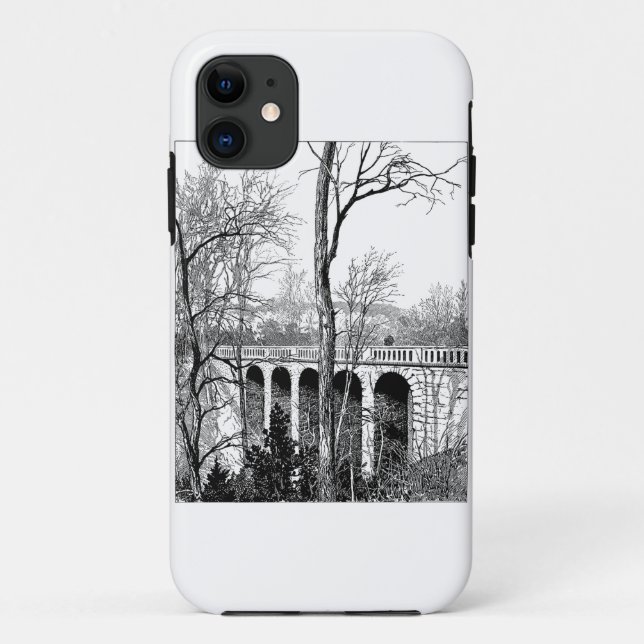 Capa Para iPhone 11 ponte paisagem floresta (Verso)