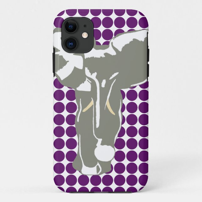 Capa Para iPhone 11 Ponto Safari africano com elefante Pop (Verso)