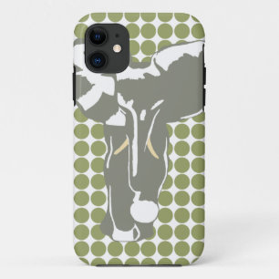Capa Para iPhone 11 Ponto verde do safari com elefante do pop art