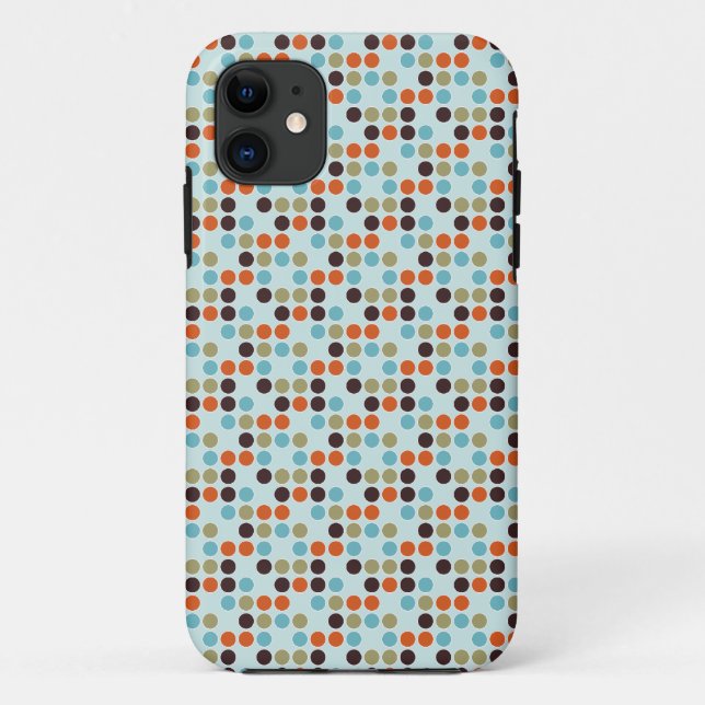 Capa Para iPhone 11 Pontos azuis (Verso)