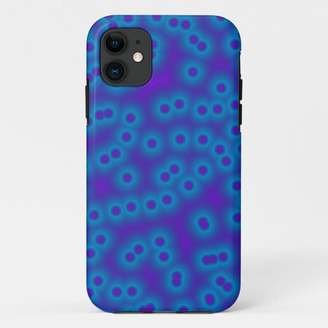 Capa Para iPhone 11 pontos azuis e roxos (Verso)