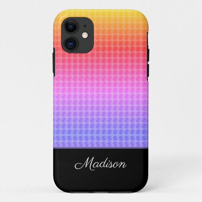 Capa Para iPhone 11 Pontos Coloridos Multicoloridos (Verso)