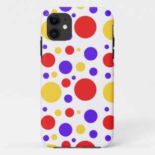 Capa Para iPhone 11 Pontos dos Círculos Amarelos Vermelhos