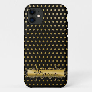 Capa Para iPhone 11 Pontos Dourados do Pin com placa de identificaçã