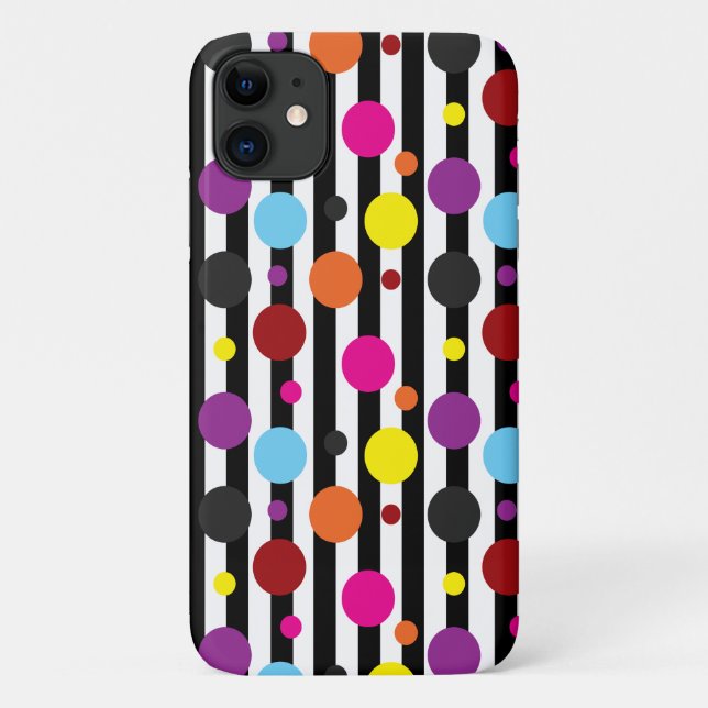 Capa Para iPhone 11 Pontos E Stripes (Verso)