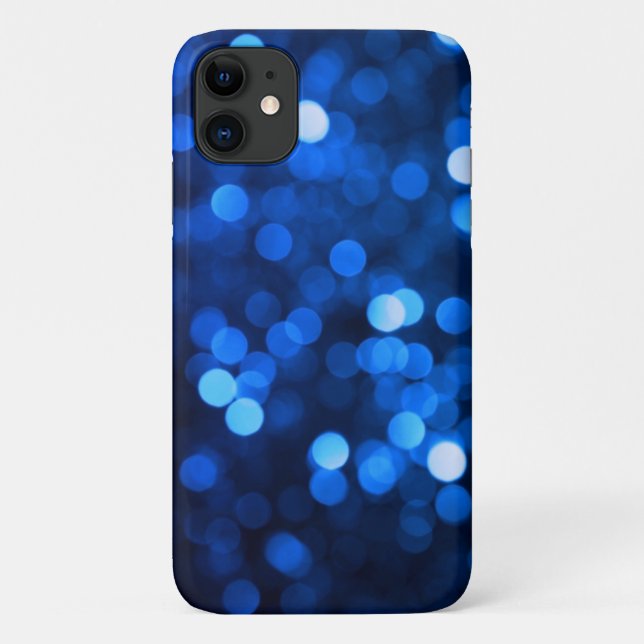 Capa Para iPhone 11 Pontos luminosos azuis abstrato (Verso)