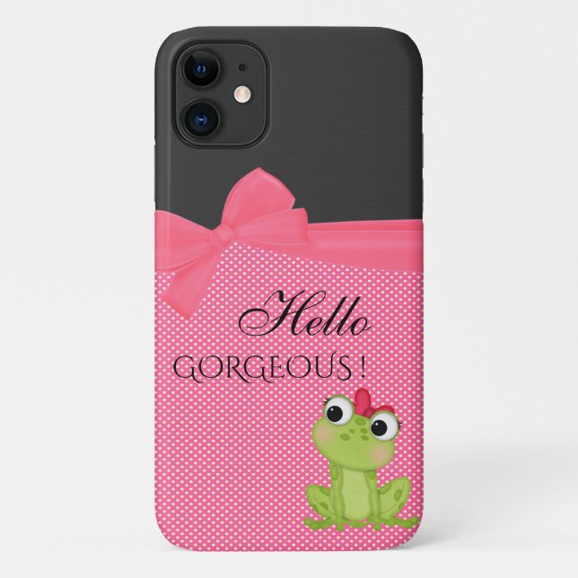 Capa Para iPhone 11 Pontos Polka, Sapo Bonito-Mensagem motivacional (Verso)