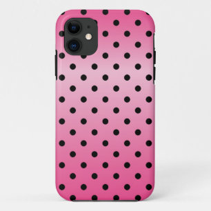 Capa Para iPhone 11 pontos pretos legais em rosa brilhante