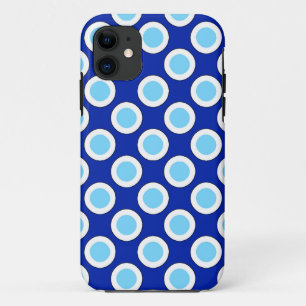 Capa Para iPhone 11 Pontos retrorreflectores em círculo, azul de cobal