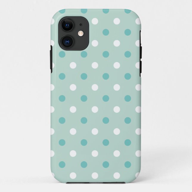Capa Para iPhone 11 Pontos Verdes Azuis (Verso)