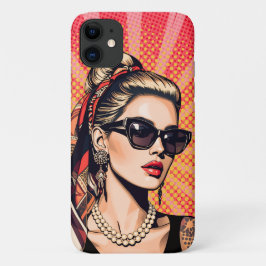 Capa Para iPhone 11 Pop Art Woman Retro Chic