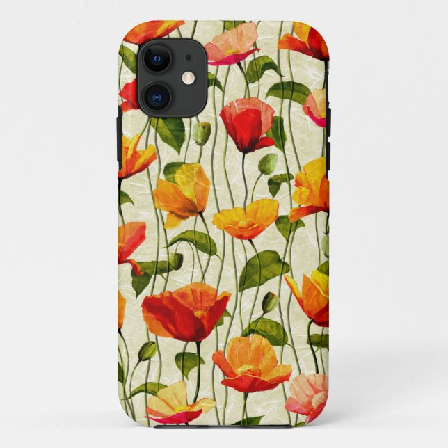 Capa Para iPhone 11 Poppies Brilhantes (Verso)