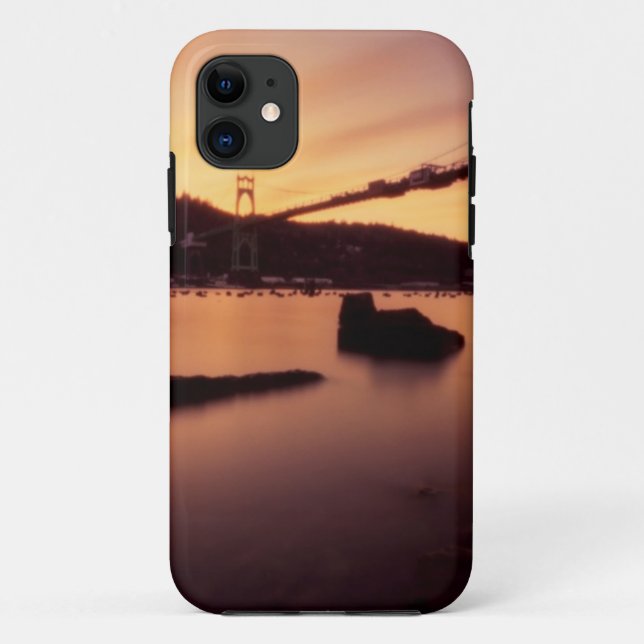 Capa Para iPhone 11 Por do sol da ponte de St Johns (Verso)