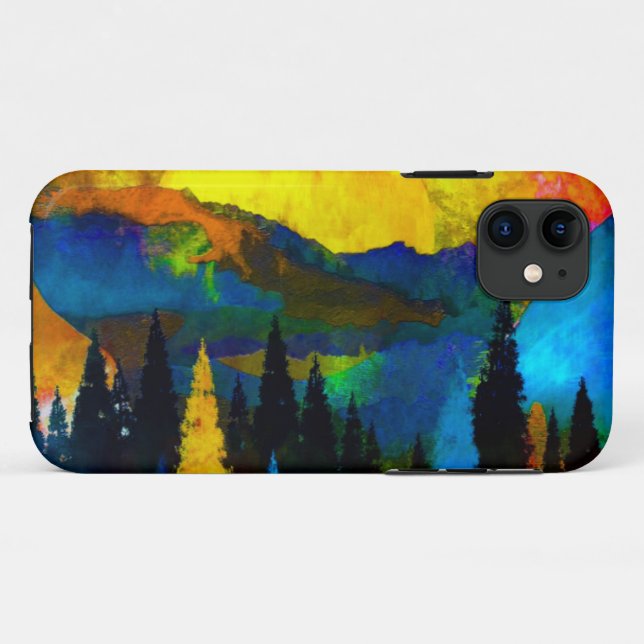 Capa Para iPhone 11 Pôr do sol na montanha (Verso (horizontal))