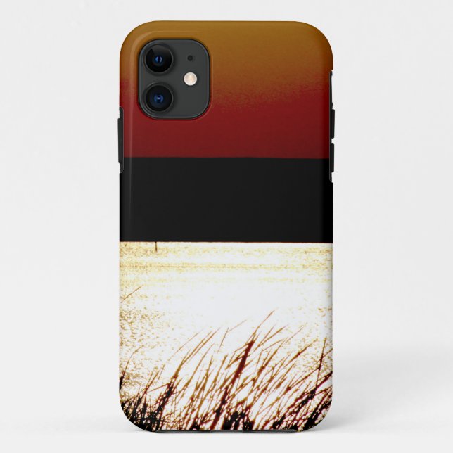 Capa Para iPhone 11 Pôr do Sol no Lago (Verso)