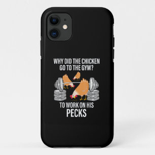 Capa Para iPhone 11 Por que o frango foi à academia Engraçado animal