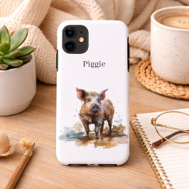 Capa Para iPhone 11 Porquinho Brincalhão, personalizado
