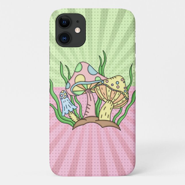 Capa Para iPhone 11 Portobello Mushroom Cute Pastel (Verso)