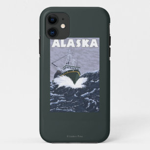 Capa Para iPhone 11 Poster das viagens vintage do barco de AlaskaCrab