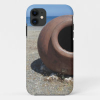Pote tradicional grego Terracotta na praia