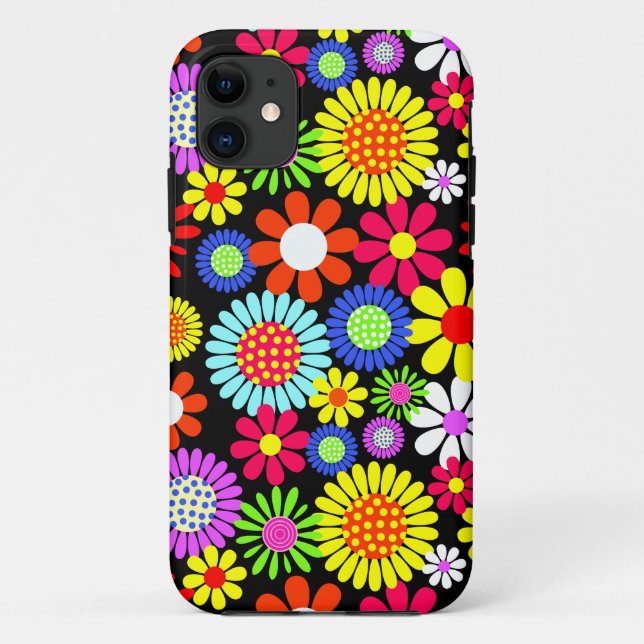 Capa Para iPhone 11 Potência das flores do hippie-primavera (Verso)