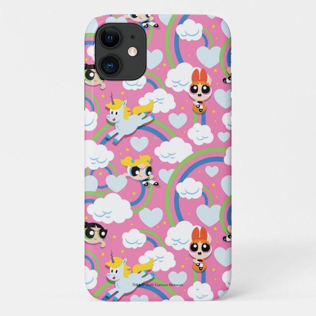 Capa Para iPhone 11 Powerpuff Girls & Donny Rainbow Patterno (Verso)
