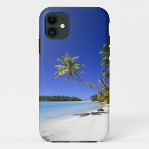 Capa Para iPhone 11 Praia ladeada por palmeiras Ilhas Cook