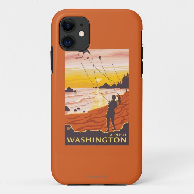 Capa Para iPhone 11 Praia & papagaios - impulso do La, Washington (Verso)