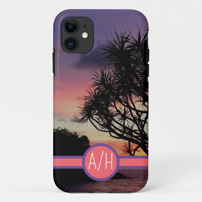 Capa Para iPhone 11 Praia Tropical (Verso)