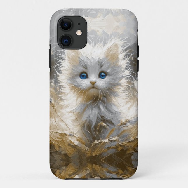 Capa Para iPhone 11 Precioso White Kitten (Verso)