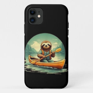 Capa Para iPhone 11 Preguiça de caiaque amante de canoa engraçado vint